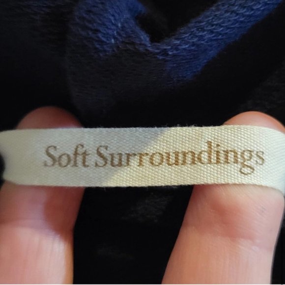 Soft Surroundings Navy Blue Hi Low Hem Hooded Pullover Sweater XSmall Petite - Picture 13 of 13